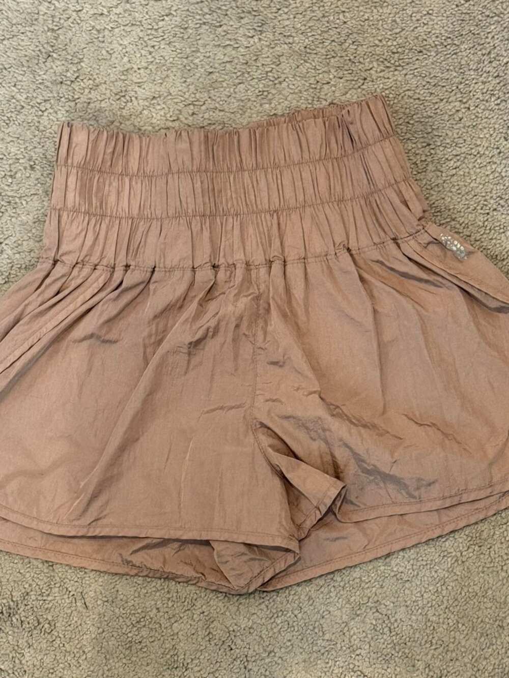 FP Movement The Way Home Shorts Medium Dusty Rose Pink Smocked Running Shorts